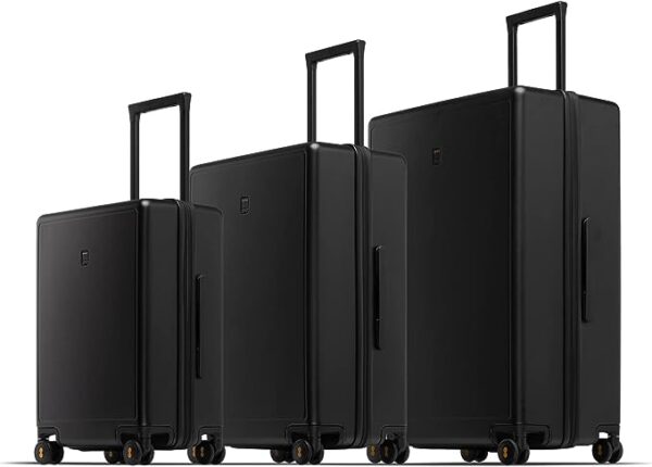 LEVEL8 Elegance Matte Luggage Set, 20 Inch Carry on Luggage, 24&28 Inch Large Luggage Lightweight Hardside Suitcase With Spinner Wheels,Tsa Lock,3-Piece Set(20/24/28-Inch), Black