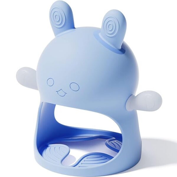Teething Toys for Babies  Never Drop Silicone Mitten Teether for Sucking and Chewing,