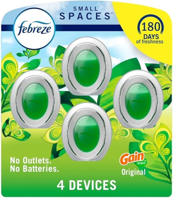 Febreze Small Spaces Air Freshener, Odor-Fighting, Plug In Alternative, Air Fresheners for Home and Bathroom and Kitchen,
