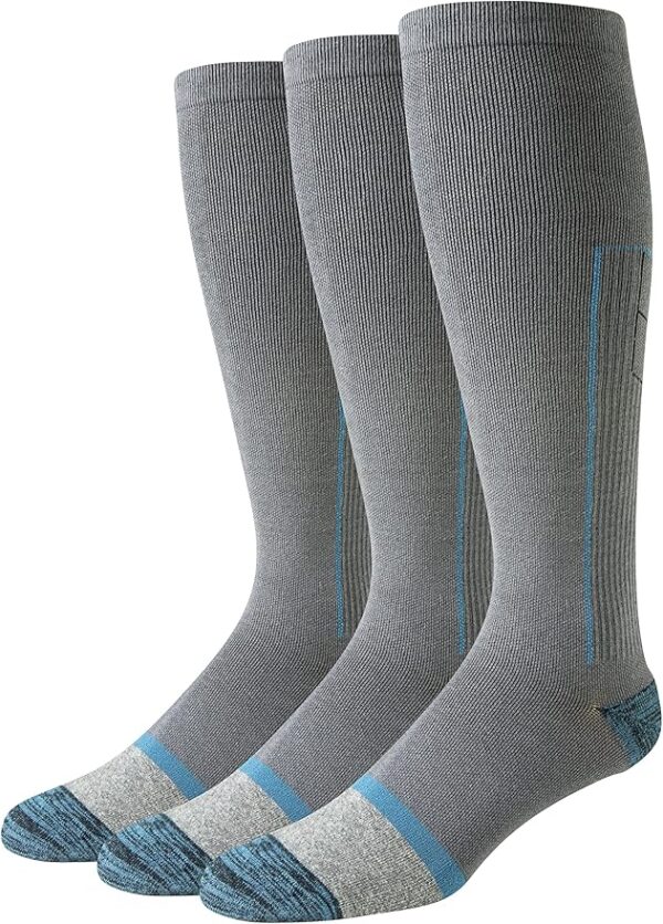 Men's Graduated Compression Over The Calf Cotton Socks, 3 Pairs